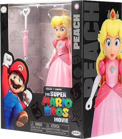 THE SUPER MARIO BROS. MOVIE - 5 Inch Action Figure Series 1 – Princess Peach Figure with Umbrella Accessory