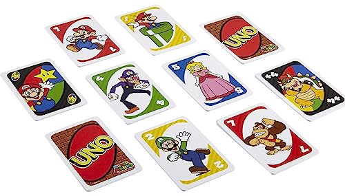 Mattel Games UNO Mario Kart Card Game for Kids, Adults, Family and Game Night with Special Rule for 2-10 Players