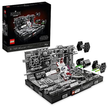 LEGO Star Wars Death Star Trench Run Diorama 75329 Set for Adults, Room Décor Memorabilia Gift with Darth Vader’s TIE Advanced fighter