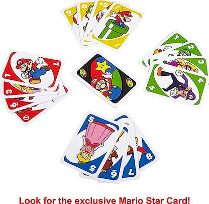 Mattel Games UNO Mario Kart Card Game for Kids, Adults, Family and Game Night with Special Rule for 2-10 Players