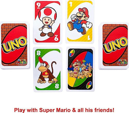 Mattel Games UNO Mario Kart Card Game for Kids, Adults, Family and Game Night with Special Rule for 2-10 Players