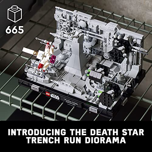 LEGO Star Wars Death Star Trench Run Diorama 75329 Set for Adults, Room Décor Memorabilia Gift with Darth Vader’s TIE Advanced fighter