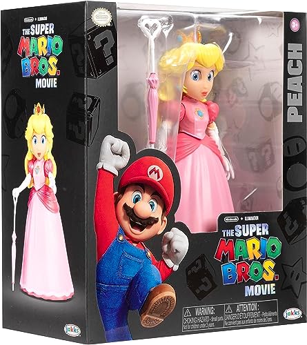 THE SUPER MARIO BROS. MOVIE - 5 Inch Action Figure Series 1 – Princess Peach Figure with Umbrella Accessory