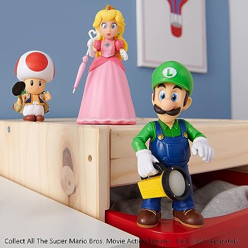 THE SUPER MARIO BROS. MOVIE - 5 Inch Action Figure Series 1 – Princess Peach Figure with Umbrella Accessory