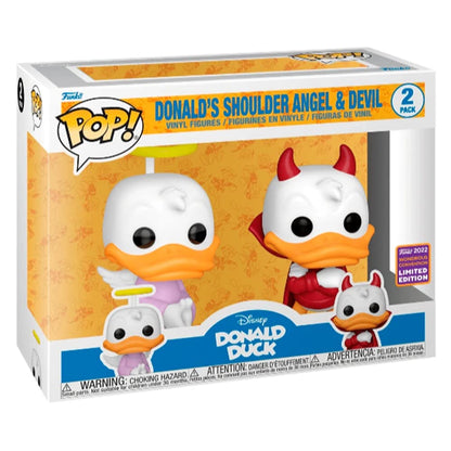 Funko Disney Pop! Donald's Shoulder Angel & Devil Vinyl Figure Set 2022 Wondrous Convention Exclusive