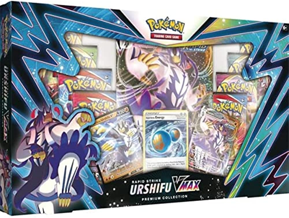 Pokemon Rapid Strike Urshifu VMAX Premium Collection Box - 8 Packs, Promos