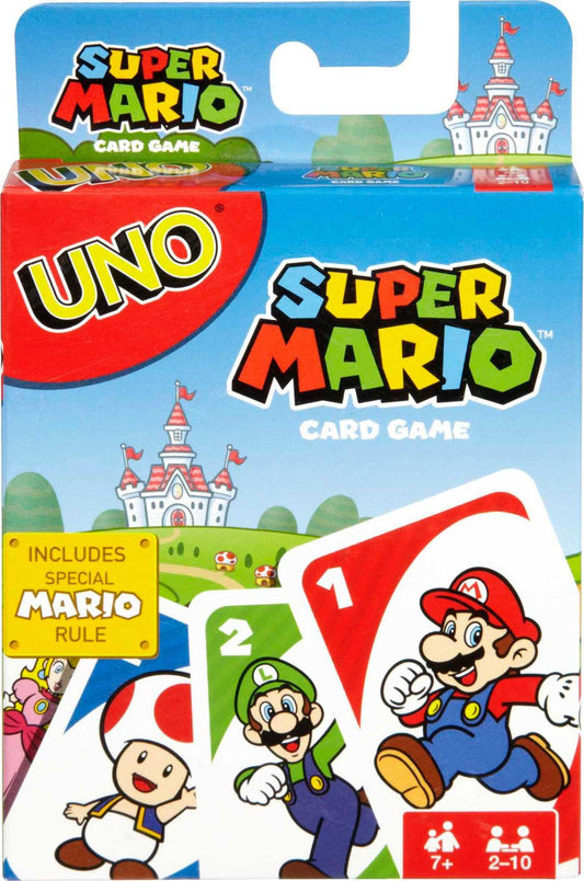 Mattel Games UNO Super Mario Card Game Animated Character Themed Collector Deck 112 Cards with Character Images, for Kids Ages 7 Years Old & Up