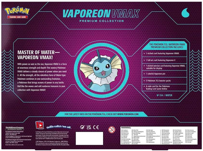 Pokemon TCG: Eevee Evolutions Vaporeon - VMAX Premium Collection