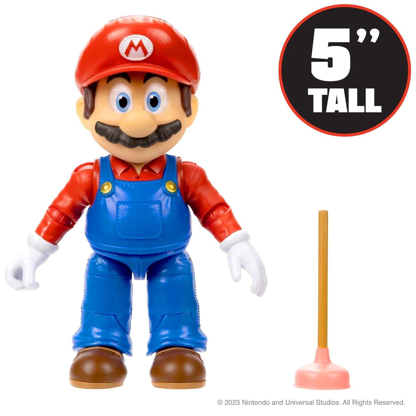 THE SUPER MARIO BROS. MOVIE - 5 Inch Action Figures Series 1 – Mario Figure with Plunger Accessory