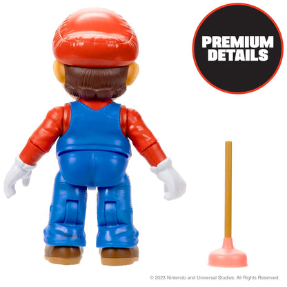 THE SUPER MARIO BROS. MOVIE - 5 Inch Action Figures Series 1 – Mario Figure with Plunger Accessory