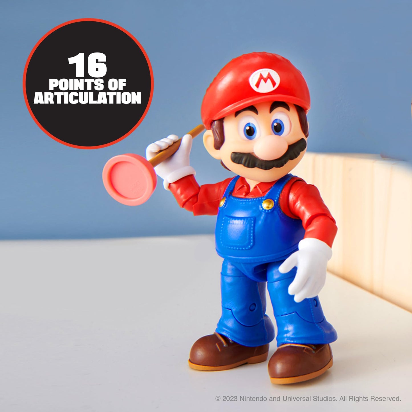 THE SUPER MARIO BROS. MOVIE - 5 Inch Action Figures Series 1 – Mario Figure with Plunger Accessory