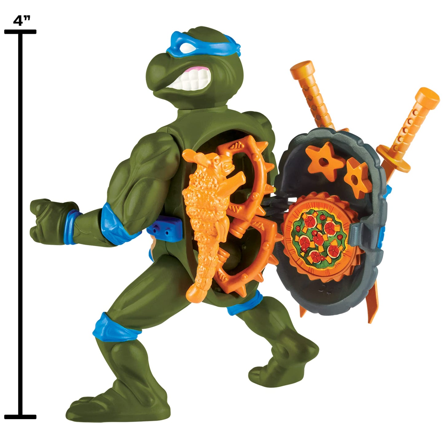 Teenage Mutant Ninja Turtles: 4” Original Classic Storage Shell Leonardo Basic Figure by Playmates Toys