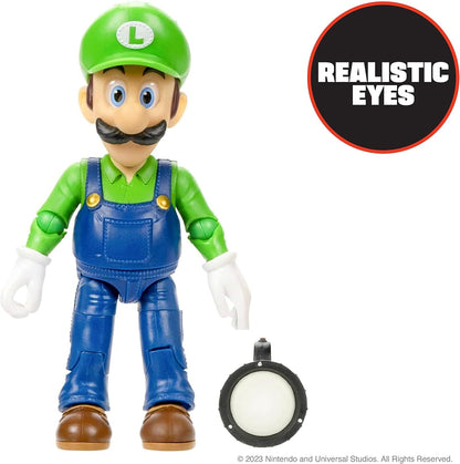 THE SUPER MARIO BROS. MOVIE - 5 Inch Action Figures Series 1 – Luigi Figure with Flashlight Accessory