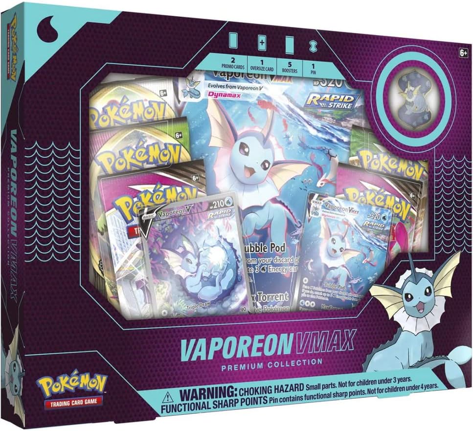 Pokemon TCG: Eevee Evolutions Vaporeon - VMAX Premium Collection