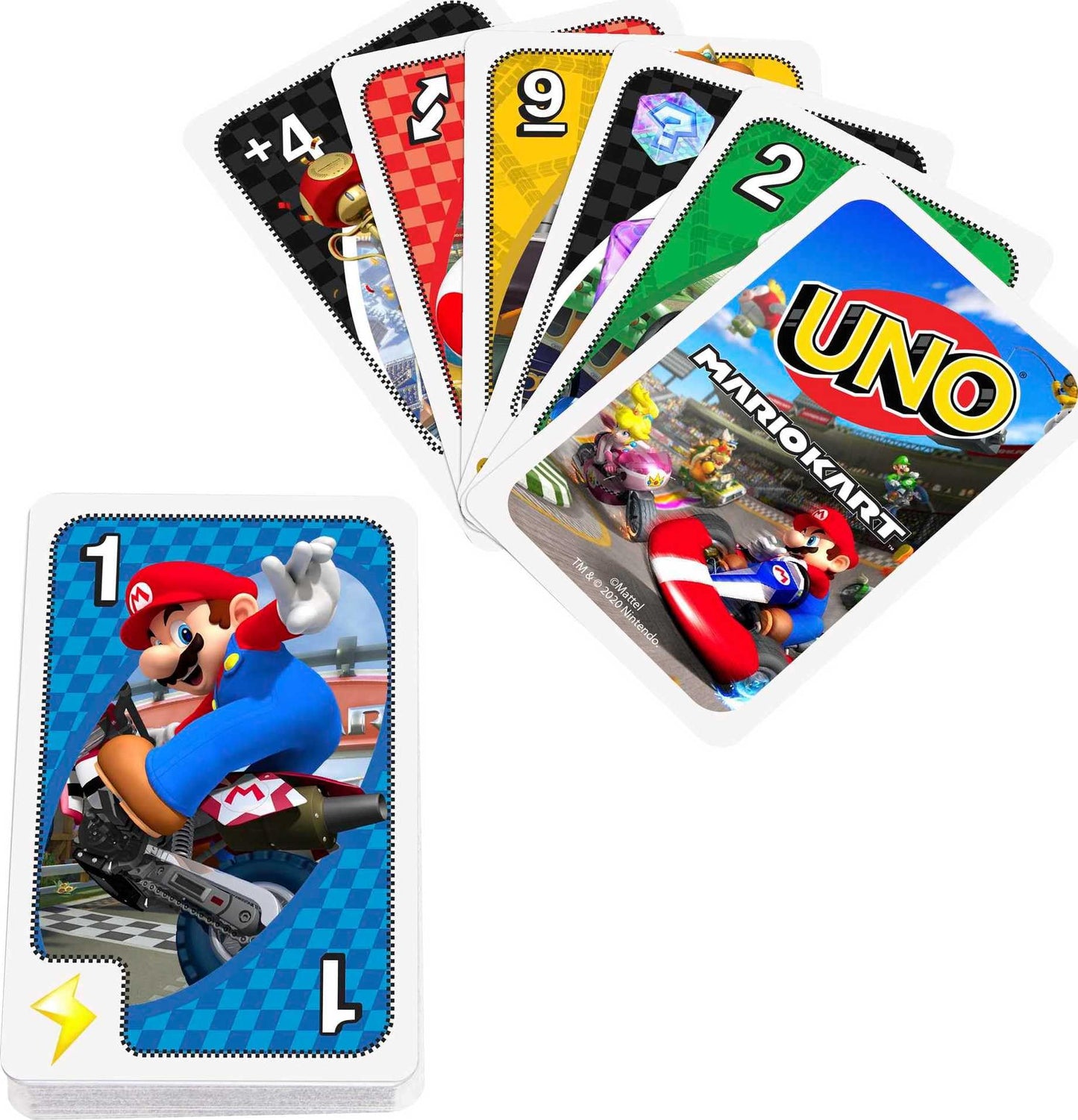 Mattel Games UNO Mario Kart Card Game for Kids, Adults, Family and Game Night with Special Rule for 2-10 Players