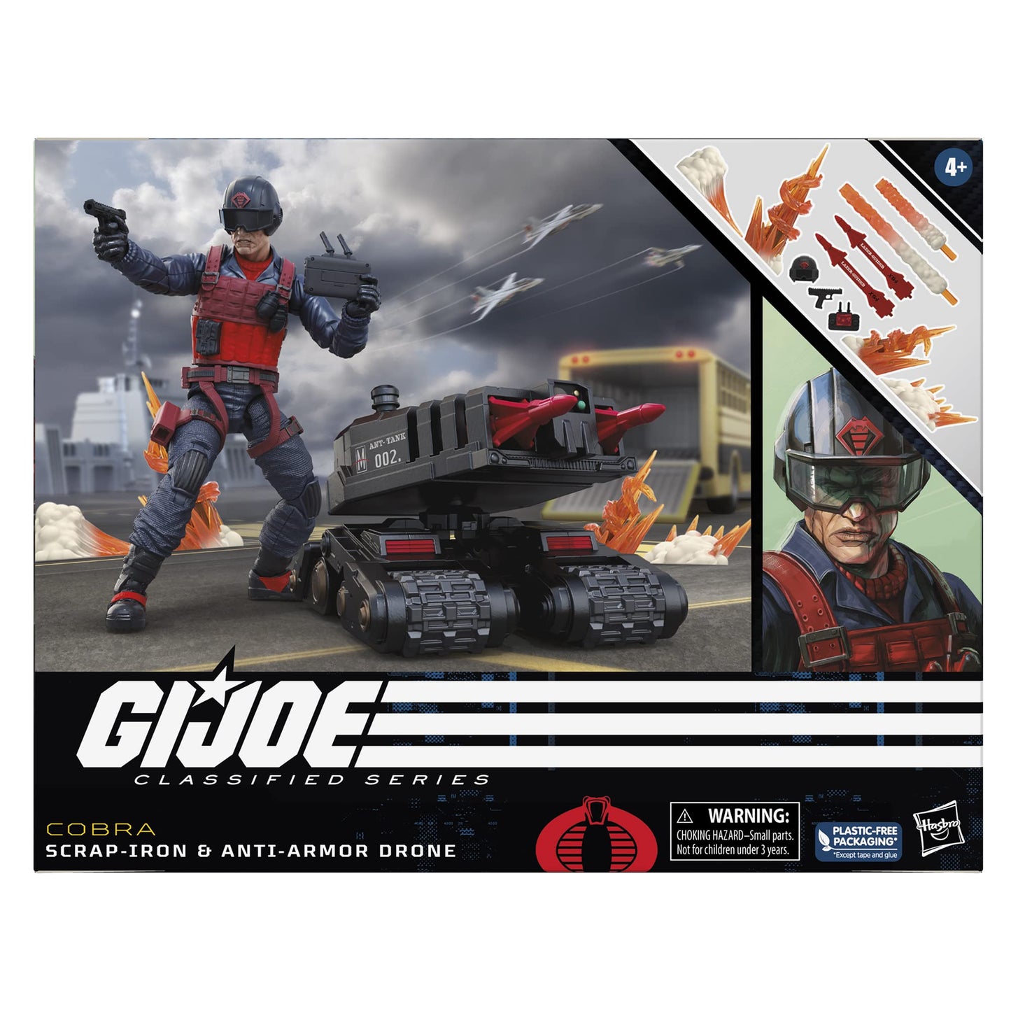 G.I. Joe Classified Series Scrap-Iron & Anti-Armor Drone, Collectible Action Figures, 74, 6-inch Action Figures for Boys & Girls,with 11 Accessories