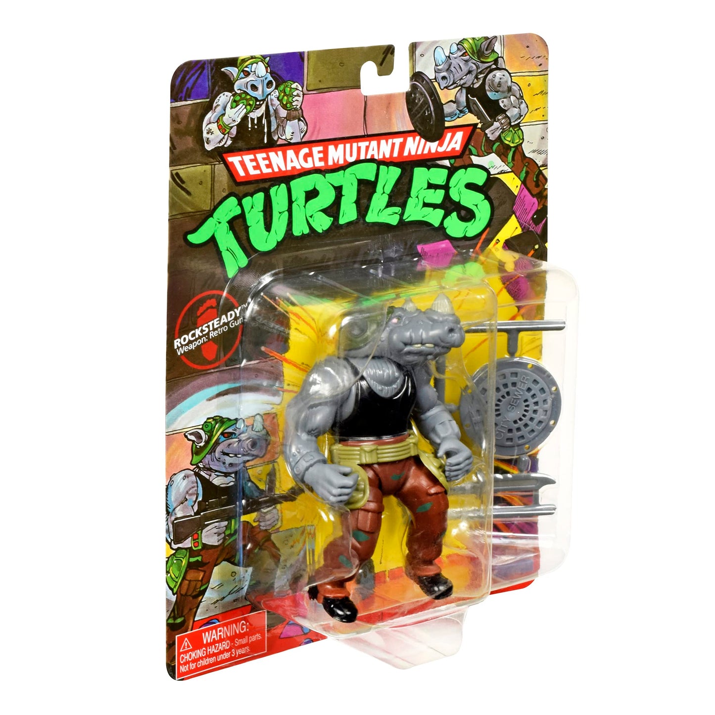 Teenage Mutant Ninja Turtles: 4” Original Classic Rocksteady Basic Figure by Playmates Toys