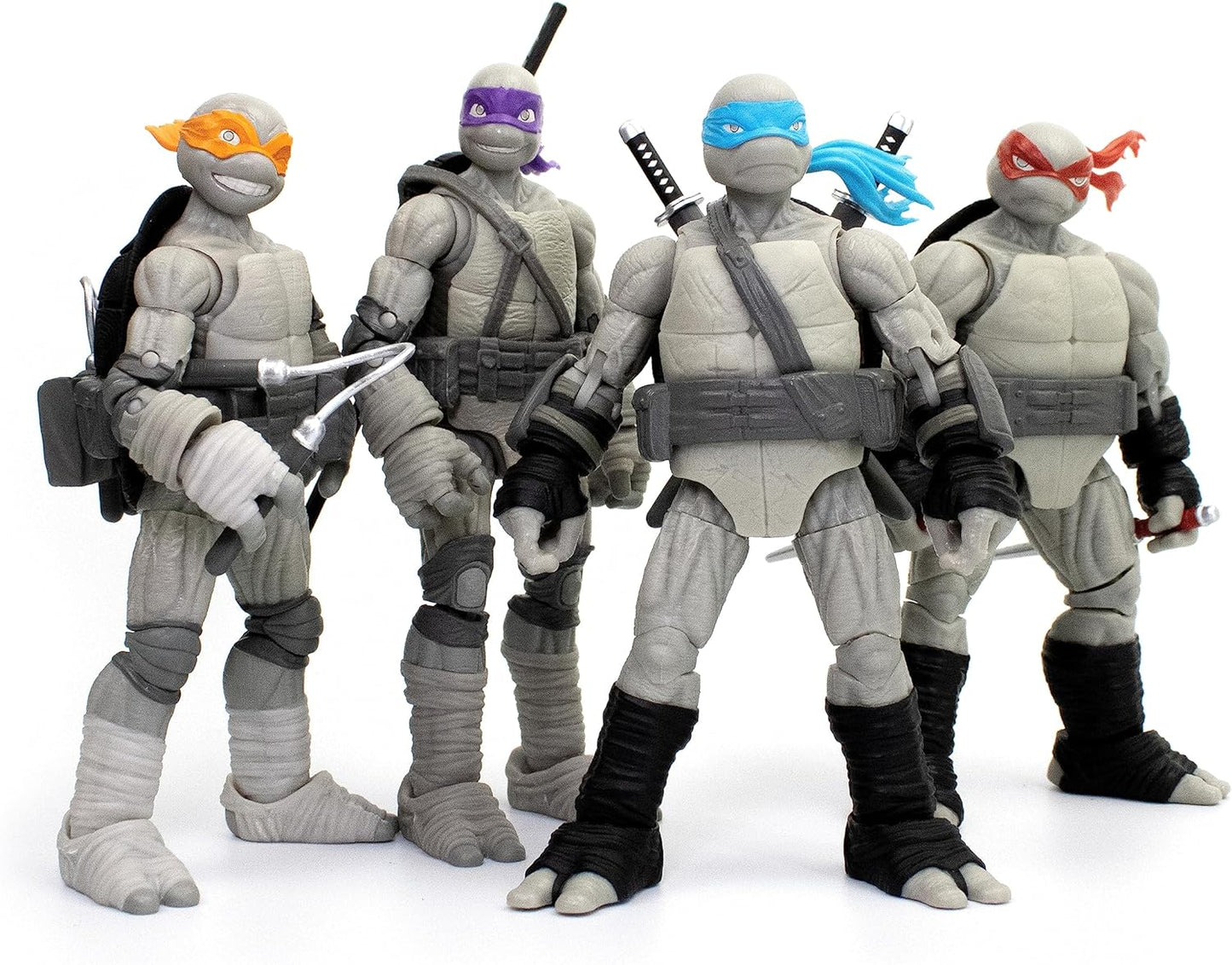 The Loyal Subjects Teenage Mutant Ninja Turtles BST AXN IDW Comic Inspired 'Black & White' 5-inch Action Figure 4-Pack