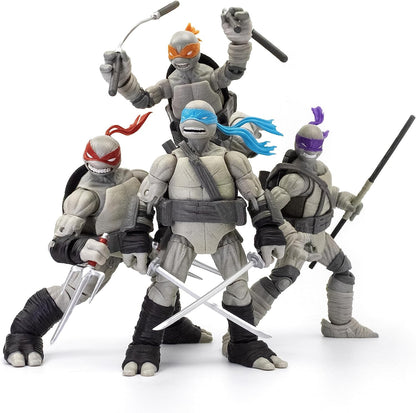 The Loyal Subjects Teenage Mutant Ninja Turtles BST AXN IDW Comic Inspired 'Black & White' 5-inch Action Figure 4-Pack