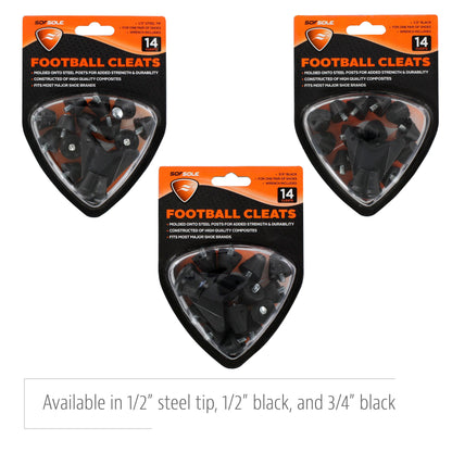 Sofsole 3/4 Inch Football Replacement Cleats Black - New